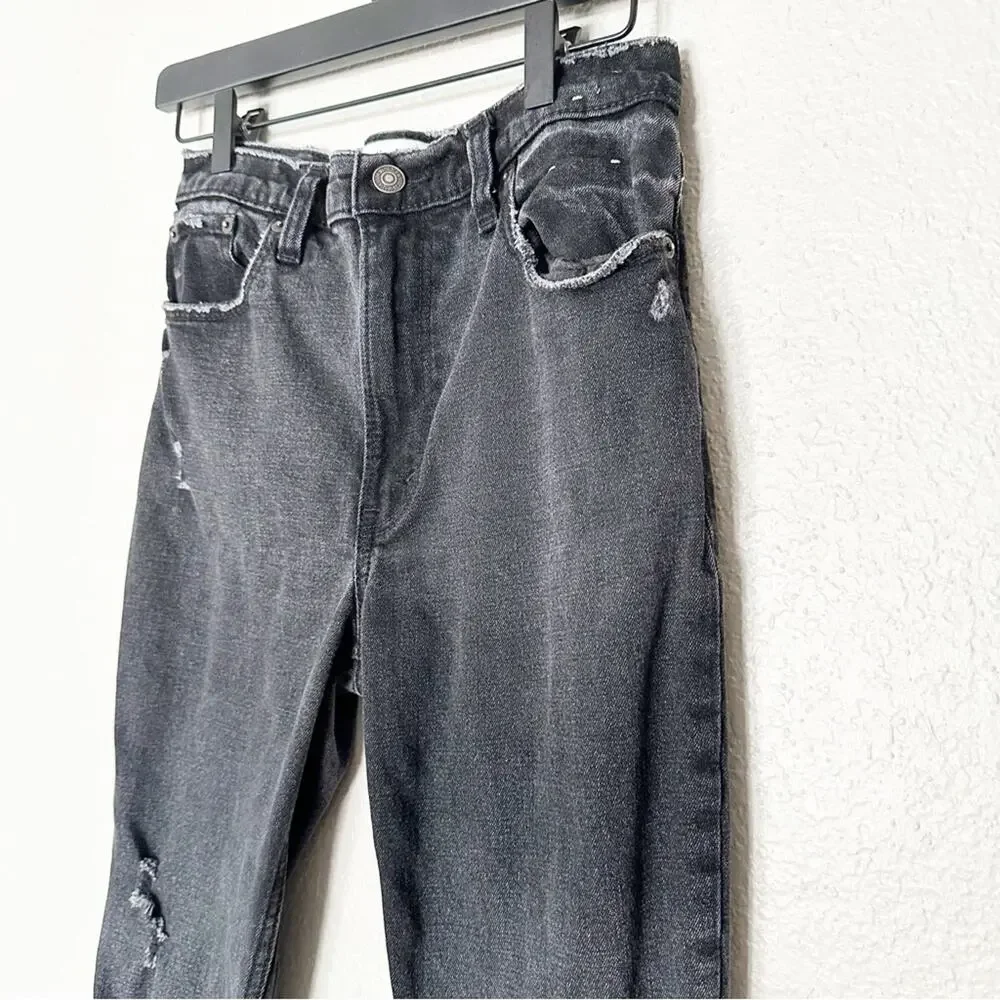 Abercrombie & Fitch Jeans Womens The‎ Skinny High Rise Distressed Black Size 25